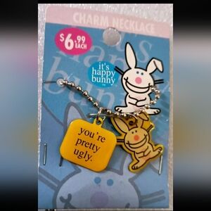 Vintage Happy Bunny "You're Pretty Ugly" Necklace 2006 NOS New MOC